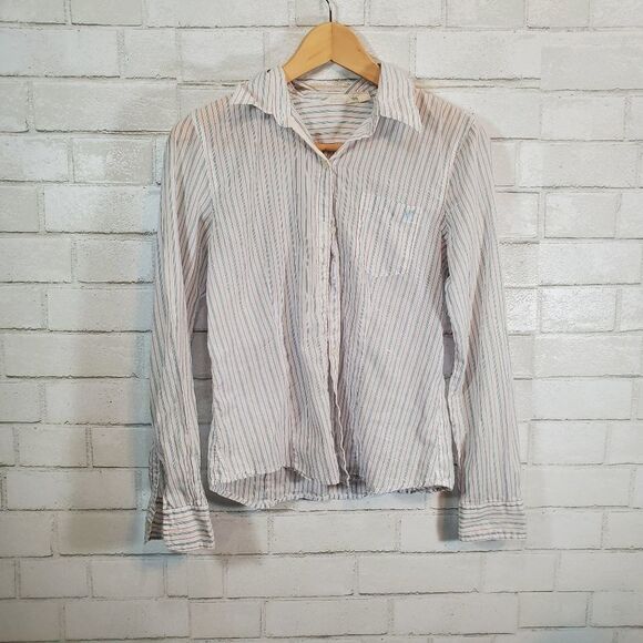 AEO sheer full-button down blouse - Picture 1 of 13